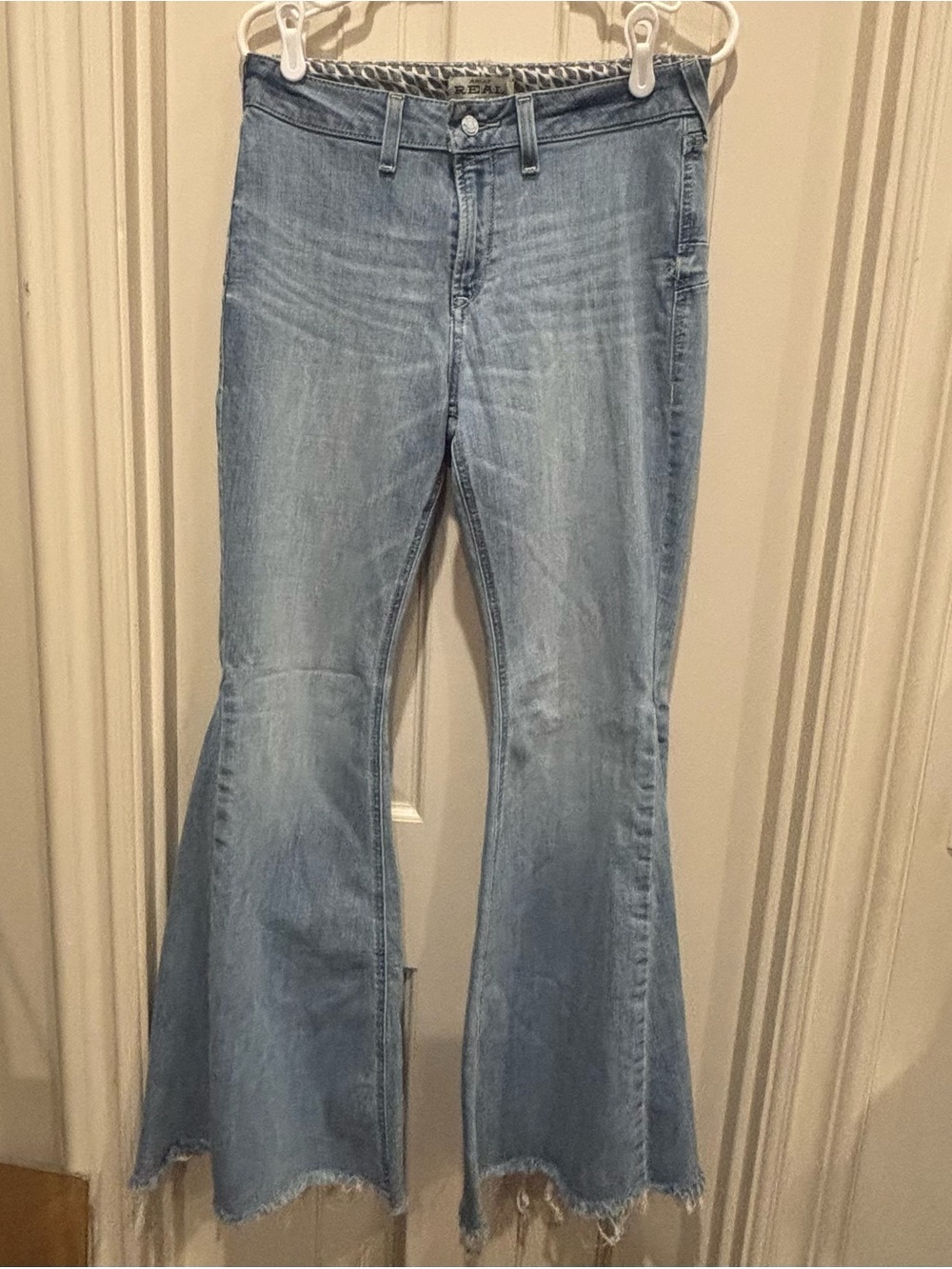 Ariat Light Blue Flare Jeans with Raw Hem